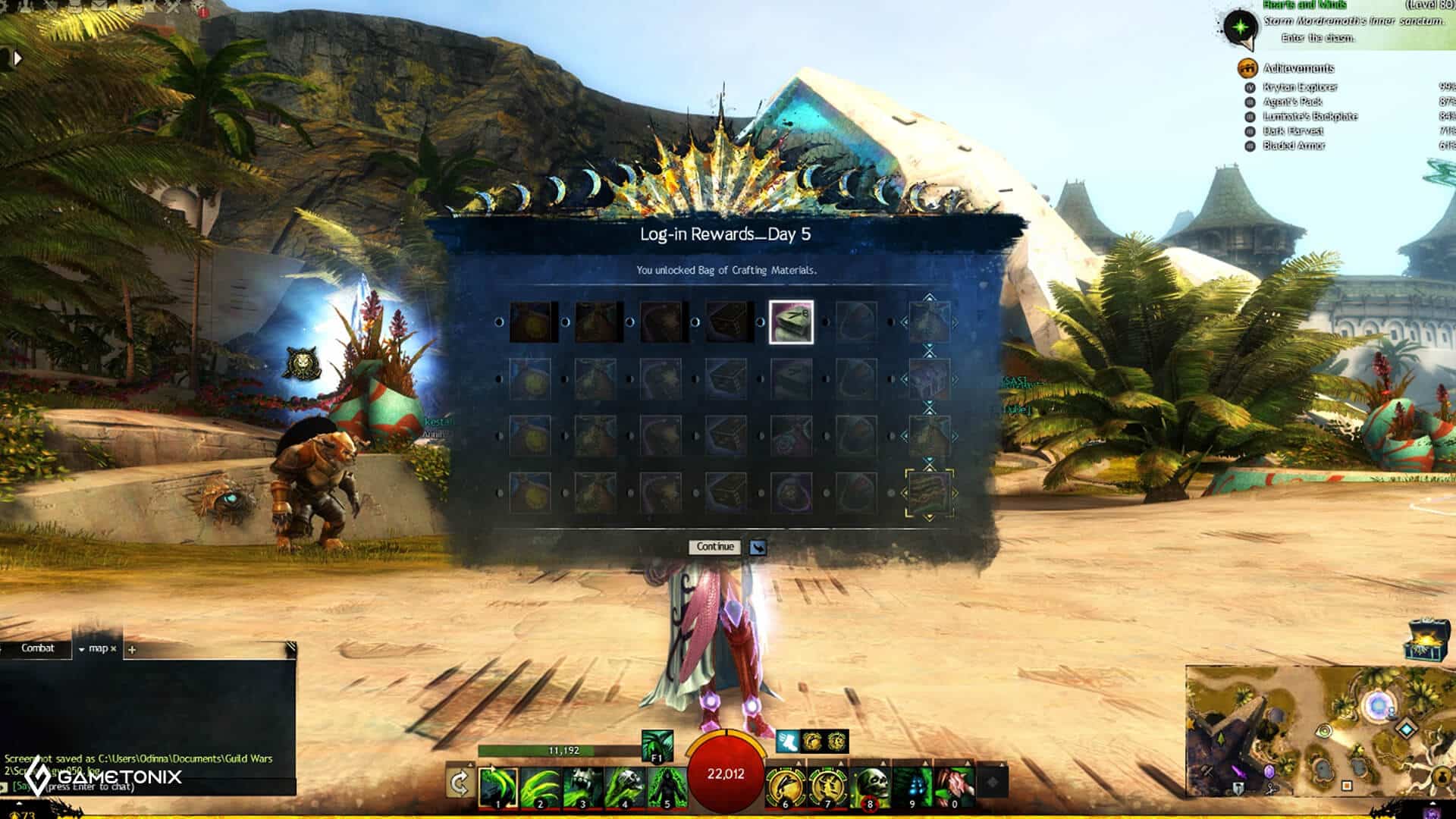 เคล็ดลับ GuildWars 2 EP1 Log in Rewards เข้าเกมรับไอเทมฟรีประจำวัน Game Tonix