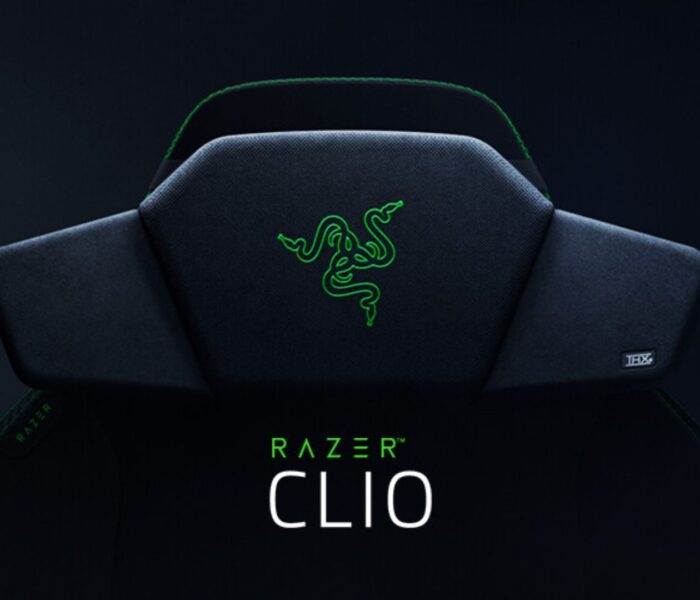 a black and green seat with a logo on it