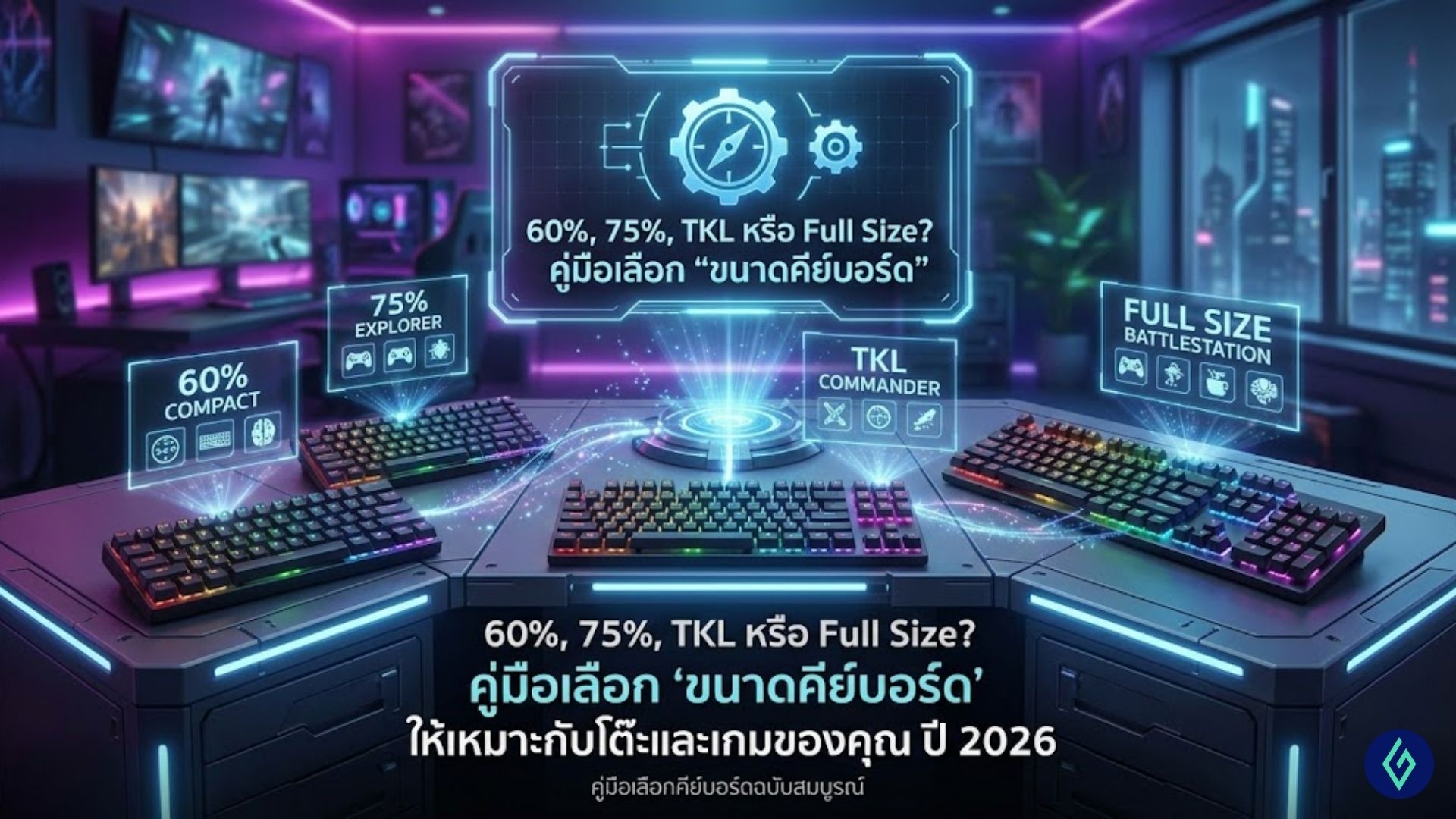 คู่มือเลือก "ขนาดคีย์บอร์ด"