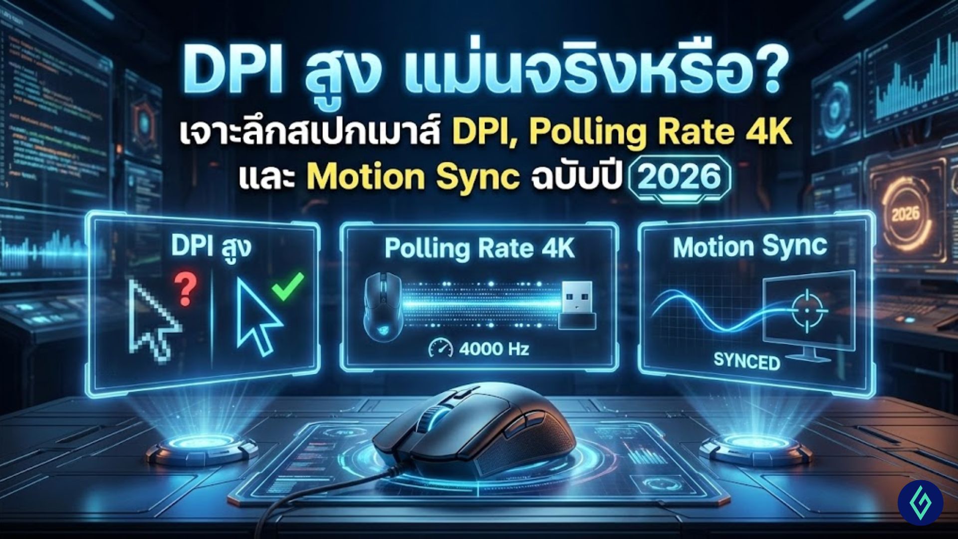 DPI สูง แม่นจริงหรือ? เจาะลึกเรื่อง DPI เมาส์, Polling Rate 4K และ Motion Sync ฉบับปี 2026