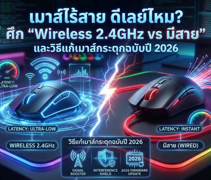 เมาส์ไร้สาย ดีเลย์ไหม? เจาะลึกศึก "Wireless 2.4GHz vs มีสาย"